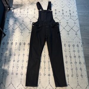 Naked & Famous Black Slim Stretch Denim Overalls Size L